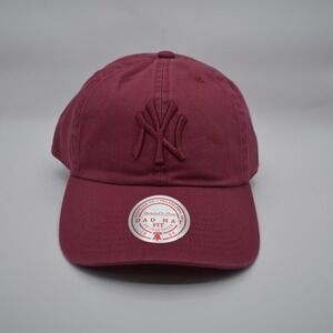 Mitchell & Ness MLB New York Yankees Tonal Embroidered Dad Cap Hat Maroon NWT